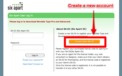 Create a new SA:ID